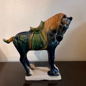Chinese Tang Tri-Color Glazed Ceramics Horse.